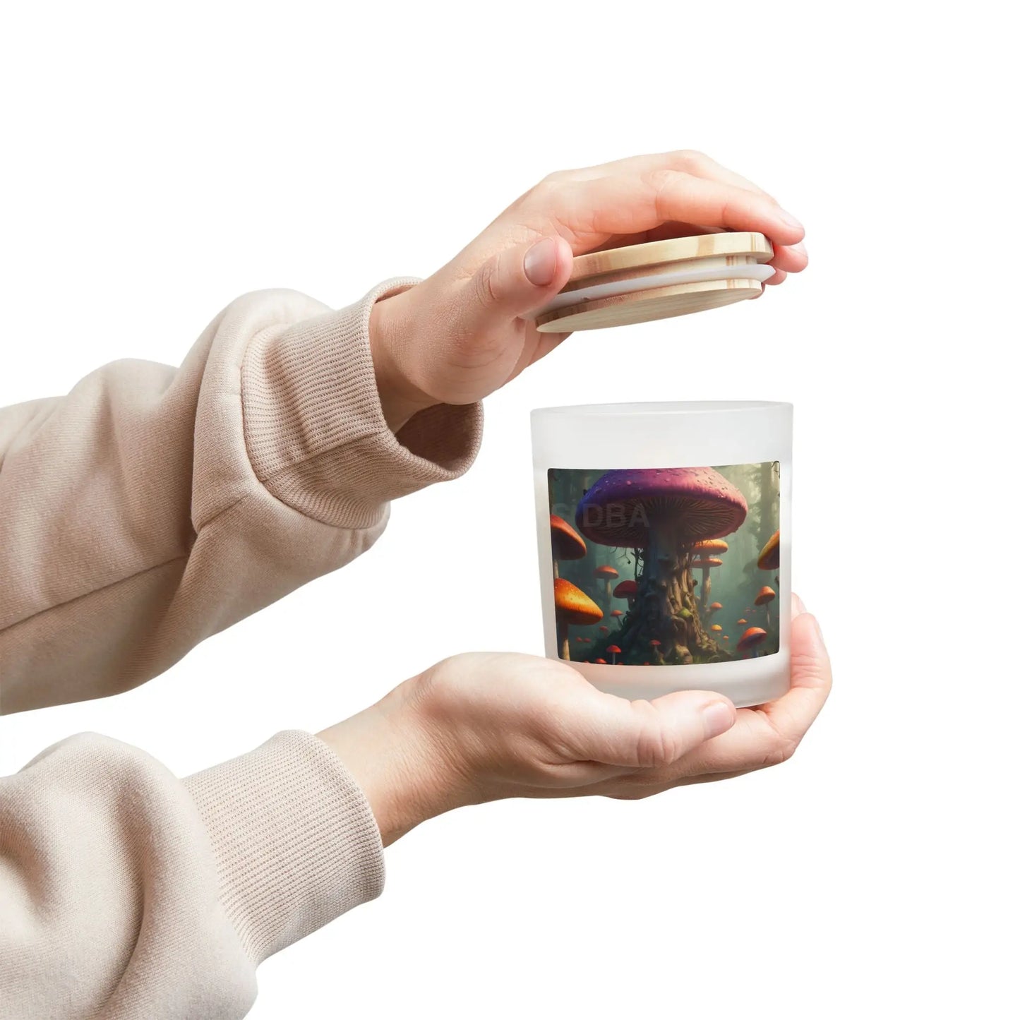 Mushroom Forest Candle — Frosted 11oz Scented Jar - Home Decor