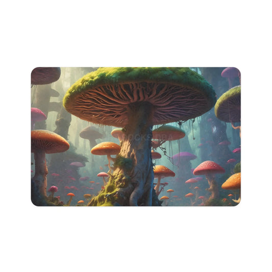 Mushroom Forest Pet Food Mat (12x18) — Colorful Fantasy Feeding Mat for Cats & Dogs - 12’’ × 18’’ / Rectangle - Pets