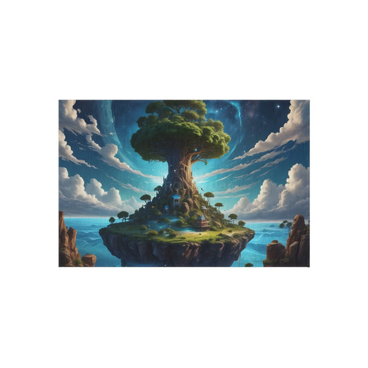 Nature-Inspired Floating Tree Trippy Outdoor Rug with Magical Tree Design Patio Decor Garden Accent Bohemian Home