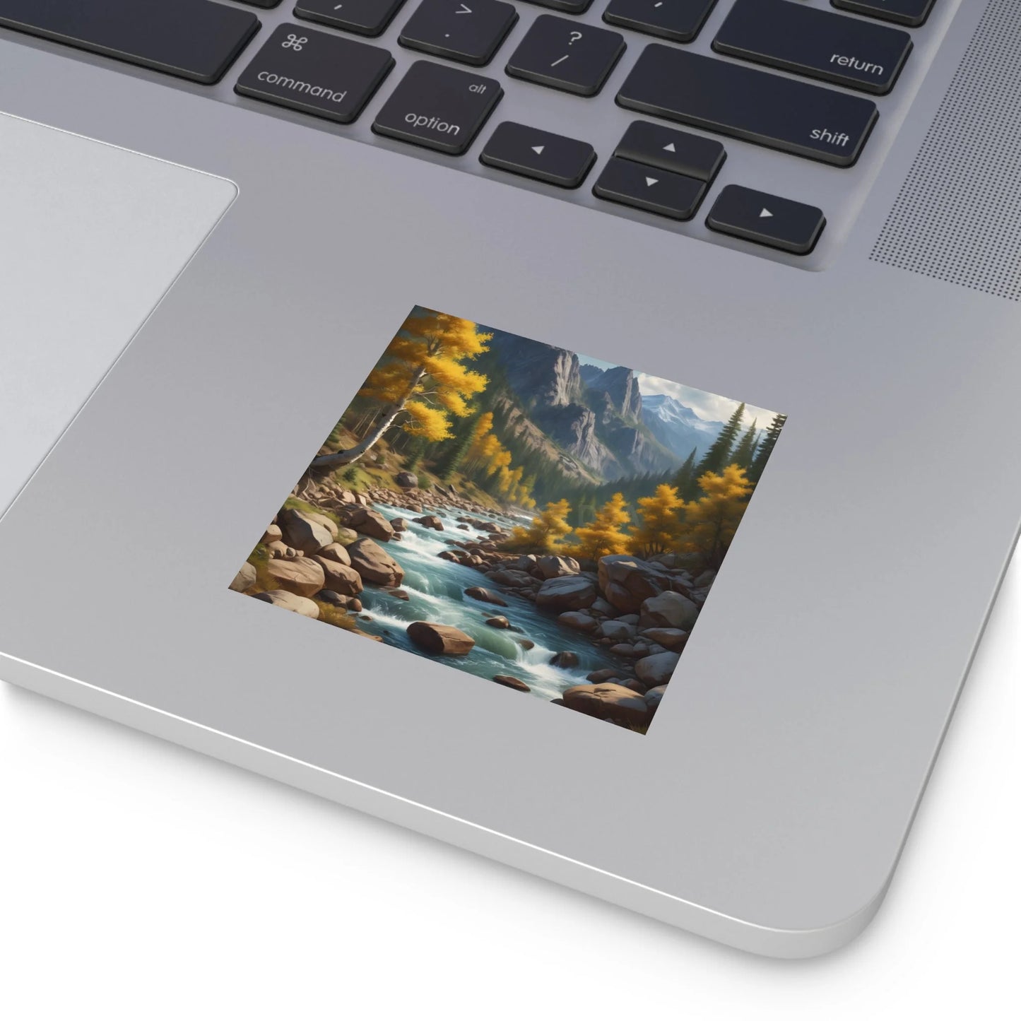 Nature-Inspired Square Stickers | Scenic River Design Nature Decor Outdoor Enthusiast Gift Hydration Tracker Fall