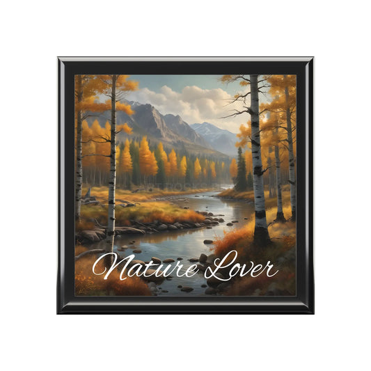 Nature Lover Jewelry Box — Aspen Autumn River Keepsake Box - Ebony Black / One size - Home Decor