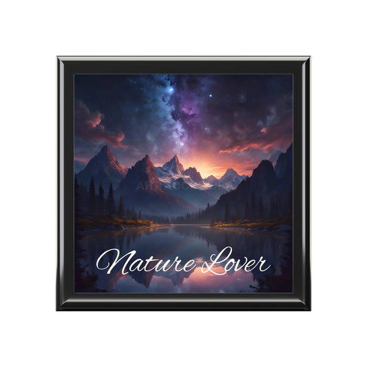 Nature Lover Jewelry Box — Scenic Mountain Lake Jewelry Organizer - Ebony Black / One size - Home Decor