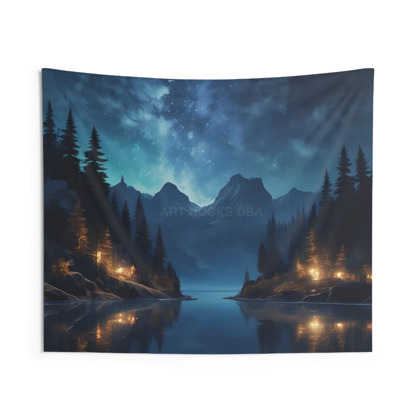 Peaceful Night on The Lake Wall Tapestry Boho Decor for Living Room Nature Inspired Art Bedroom Wall Hanging Perfect
