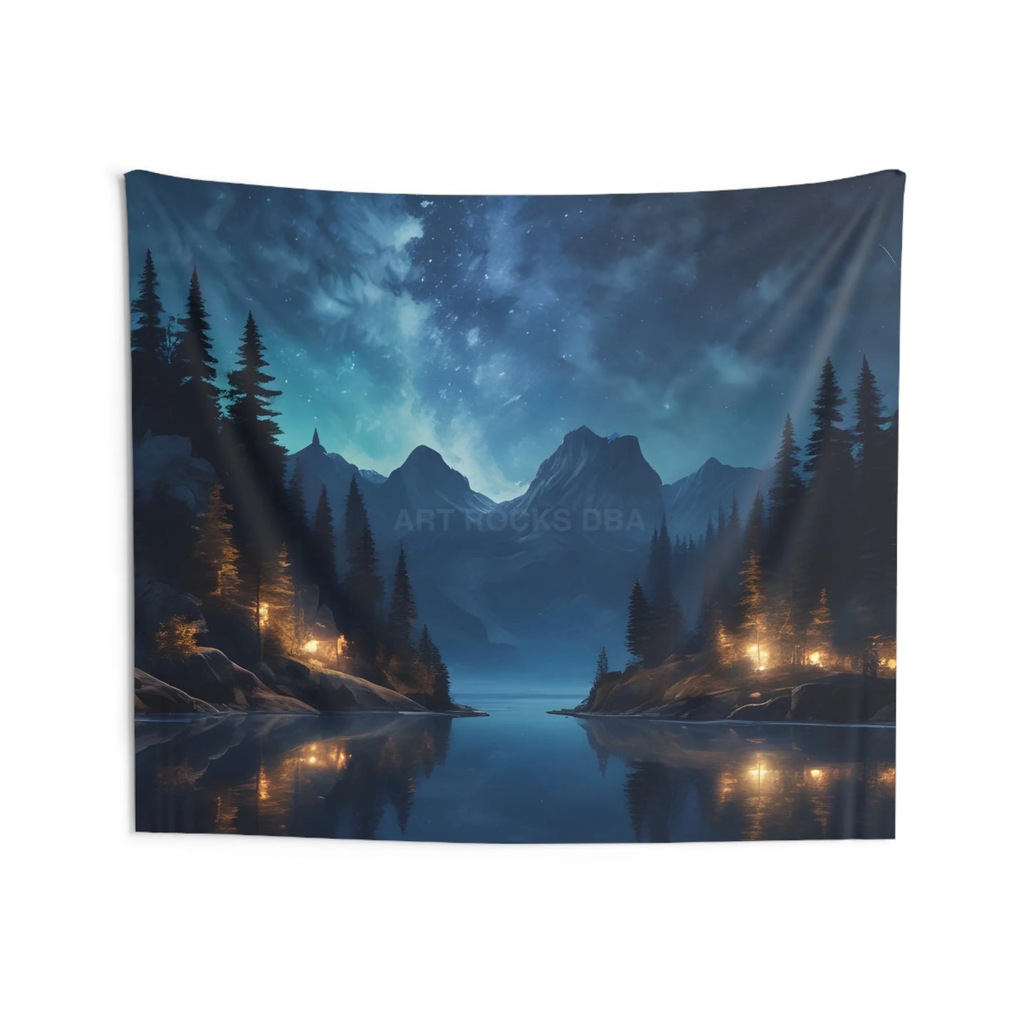 Peaceful Night on The Lake Wall Tapestry Boho Decor for Living Room Nature Inspired Art Bedroom Wall Hanging Perfect