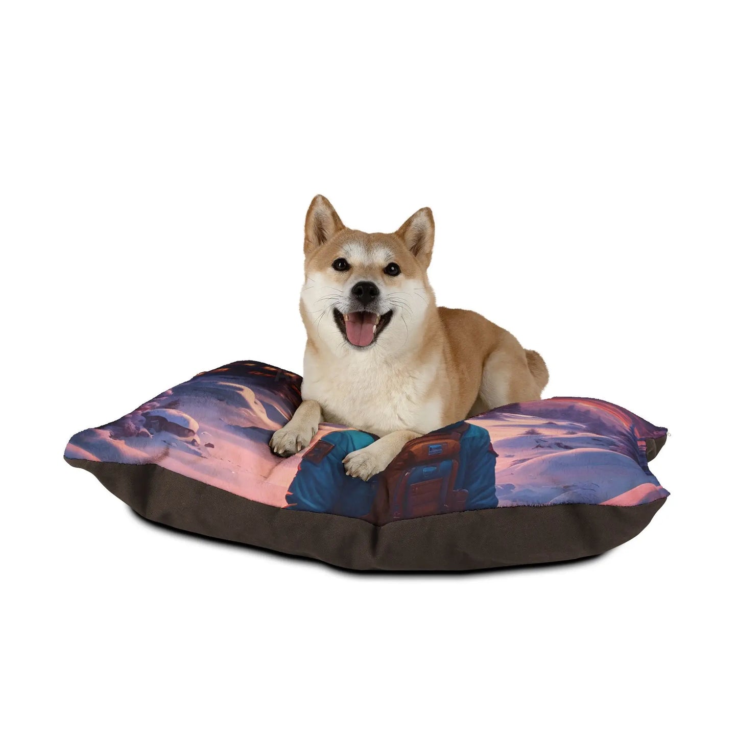 Pet Bed — Cozy Winter Hiker Scene Dog Bed - Pets