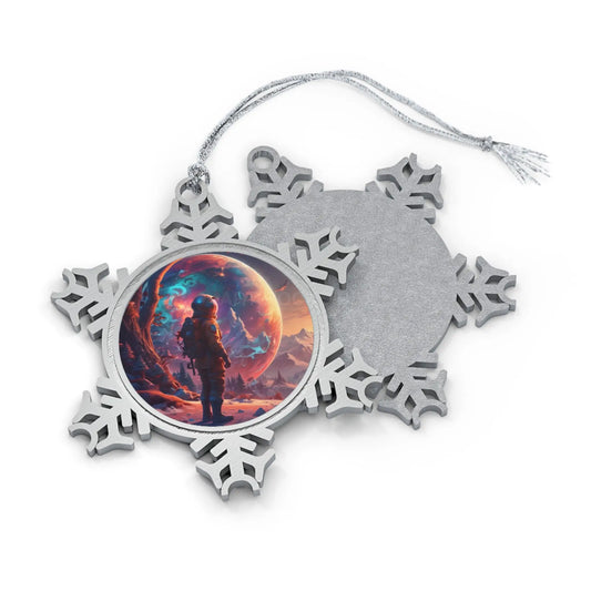 Pewter Snowflake Ornament — Astronaut Nebula - Snowflake / One Size - Home Decor