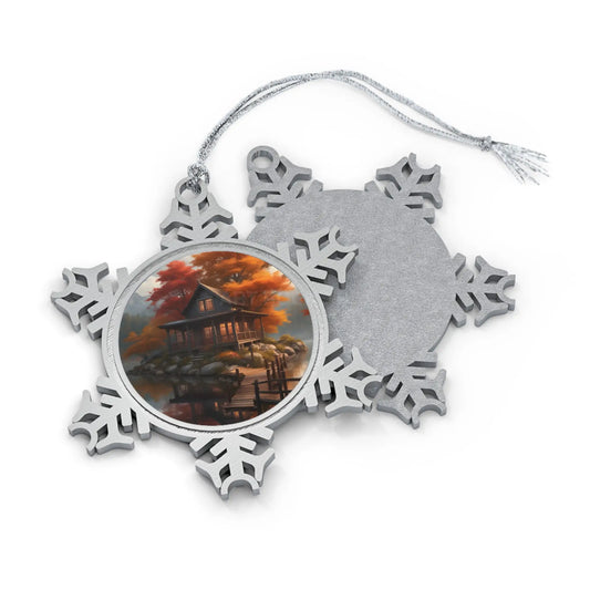 Pewter Snowflake Ornament — Cozy Lakeside Cabin Winter Holiday Ornament - Snowflake / One Size - Home Decor