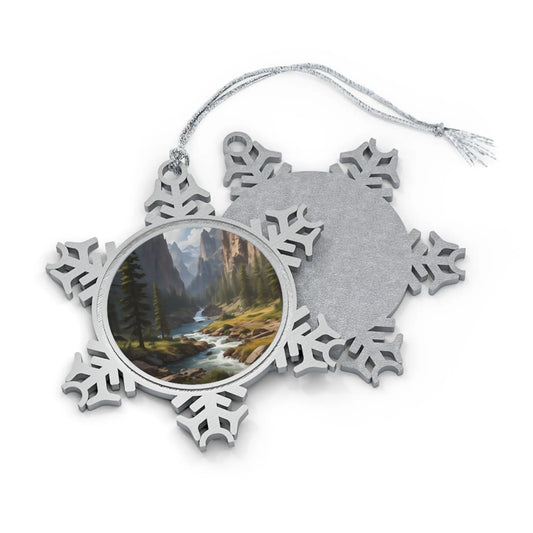 Pewter Snowflake Ornament — Mountain River Photo Holiday Ornament - Snowflake / One Size - Home Decor