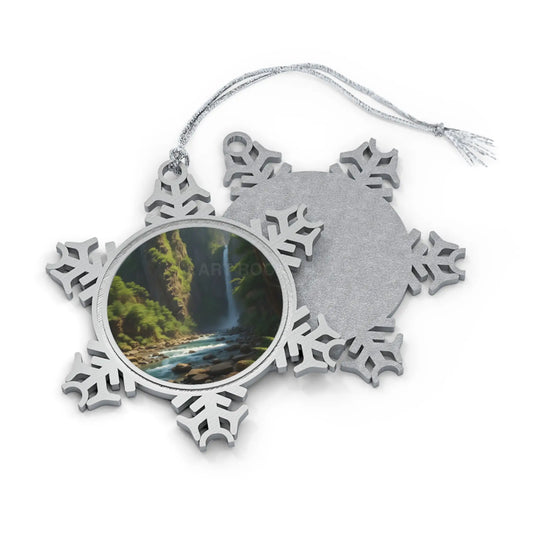 Pewter Snowflake Ornament — Waterfall Jungle - Snowflake / One Size - Home Decor