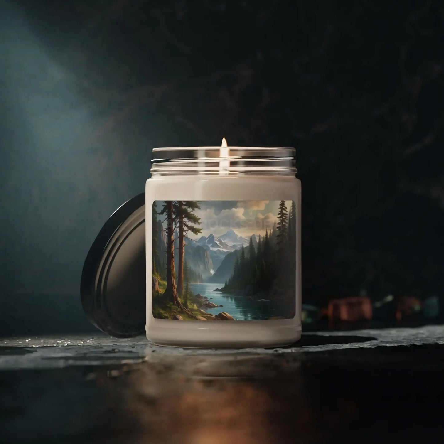 Pine Tree River Scented Soy Candle 9oz | Eco-Friendly Gift for Home Decor Spa Relaxation Aromatherapy Meditation - Home