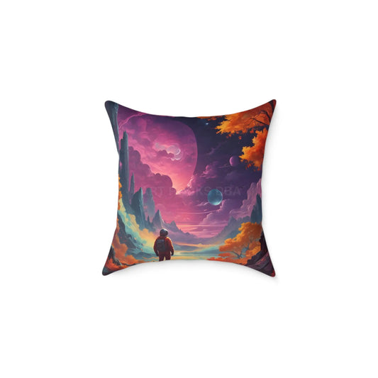 Psychedelic Cosmic Astronaut Pillow - 18’’ × 18’’ - Home Decor