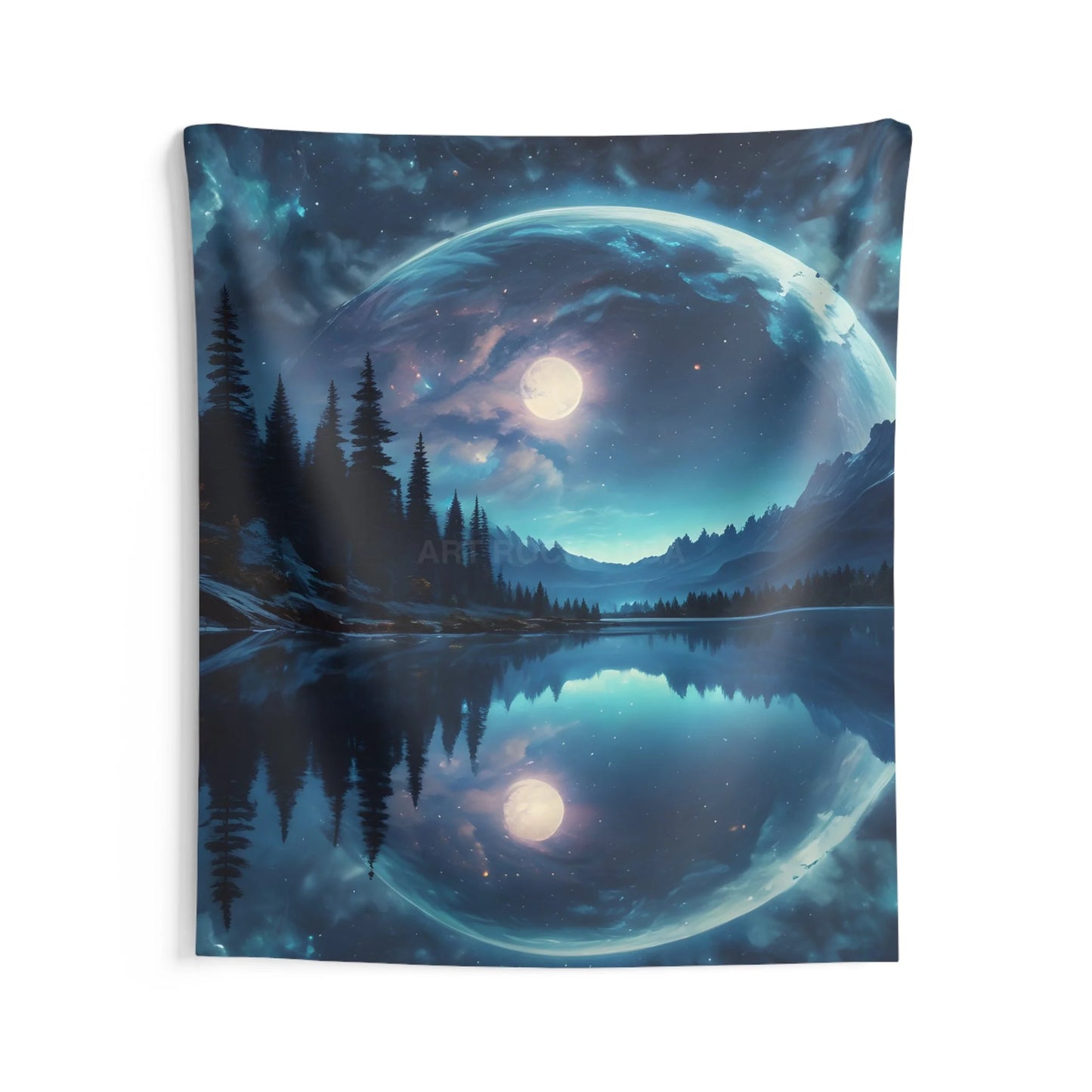Psychedelic Full Moon Landscape Tapestry Cosmic Home Decor Wall Art for Meditation Bedroom Living Room Unique Gift