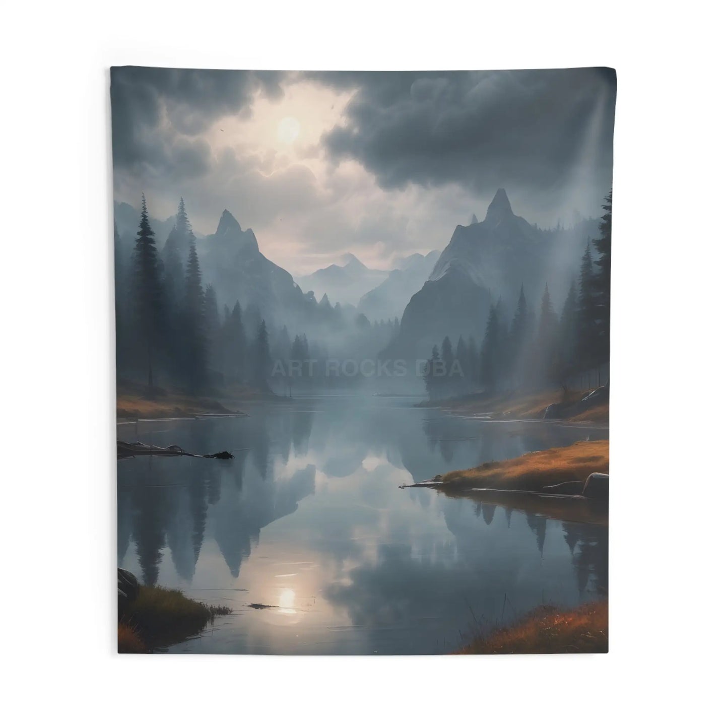 Rain Cloud Mountain Landscape Tapestry Nature Wall Art Home Decor Bohemian Room Accent Gift for Nature Lovers - 88’’ ×