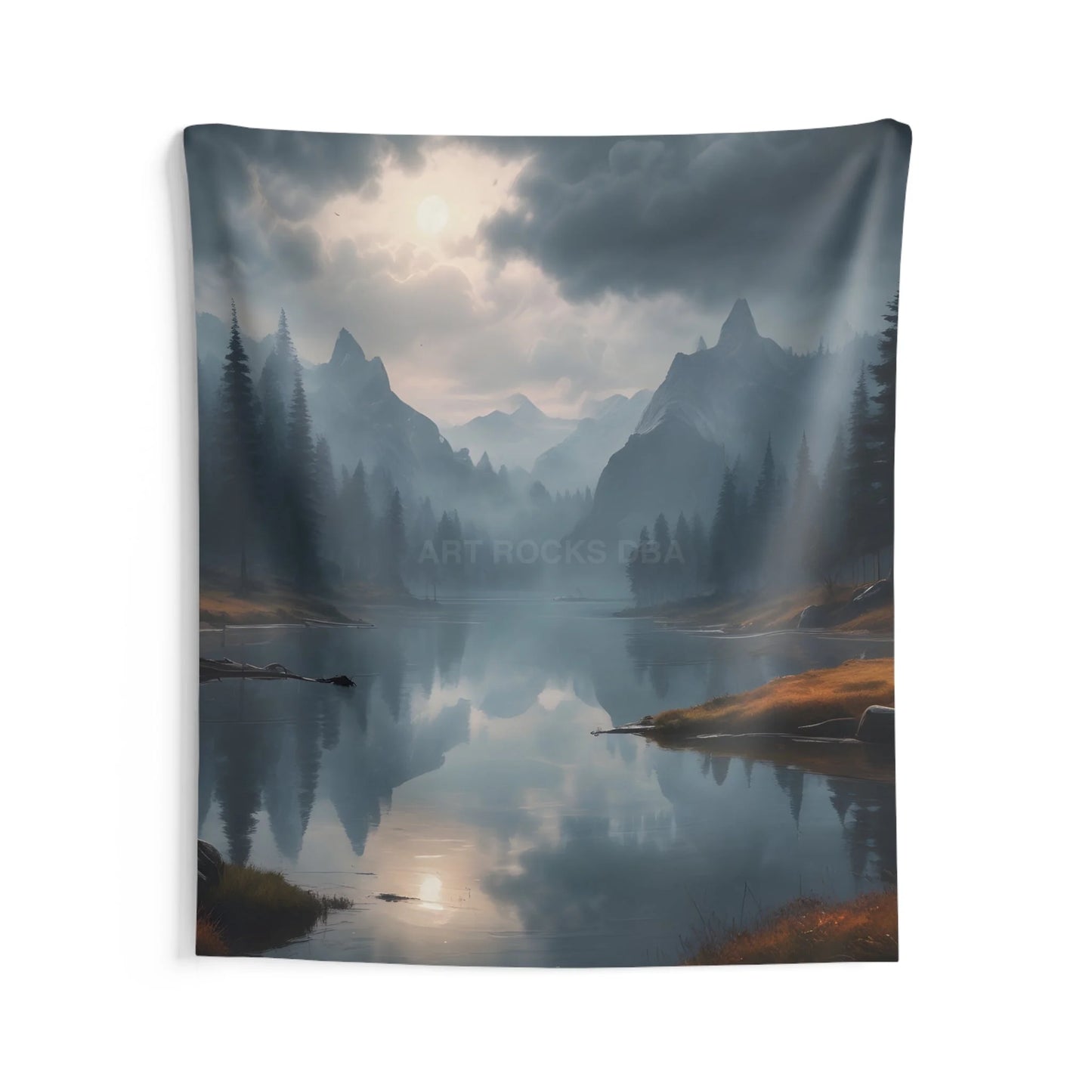 Rain Cloud Mountain Landscape Tapestry Nature Wall Art Home Decor Bohemian Room Accent Gift for Nature Lovers - 68’’ ×