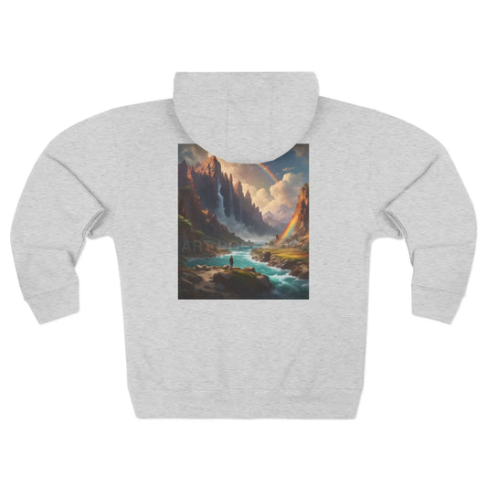Rainbows in the Mountains Zip-Up Sweatshirt - XS / Heather Grey - Hoodie