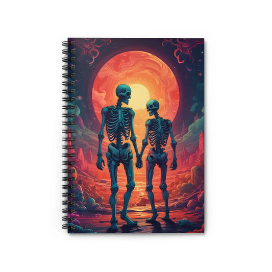 Romantic Skeleton Spiral Notebook - Perfect for Halloween Journaling Gifts Creative Writing Spooky Decor - One Size