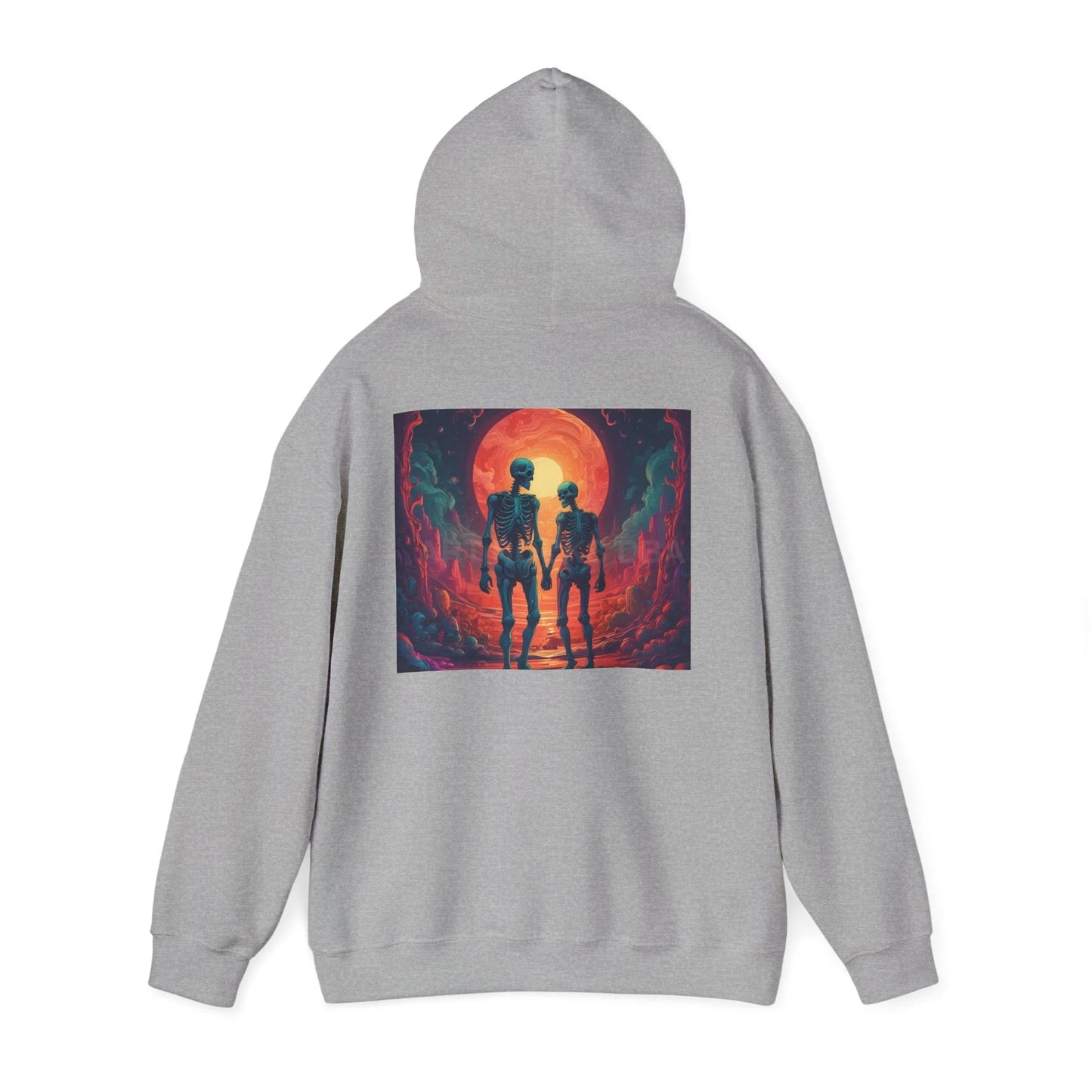 Romantic Skeletons Unisex Hooded Sweatshirt | Cool Graphic Hoodie | Artistic Gift | Creative Apparel | Unique