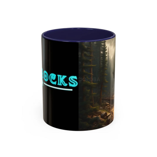 Scenic Forest Canyon Coffee Mug — Nature Landscape Accent Mug (11/15oz) - 11oz / Navy - Mug