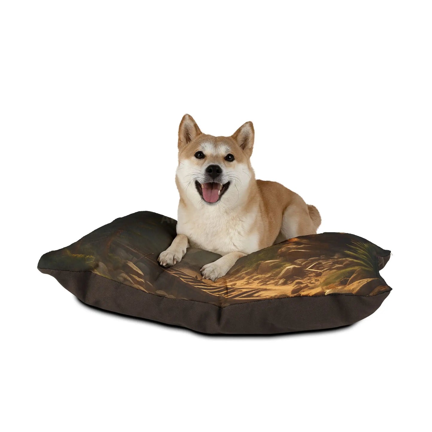 Scenic Forest Canyon Pet Bed — Woodland Trail Dog & Cat Sleeping Mat - Pets