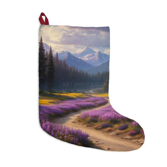 Scenic Mountain Lavender Christmas Stocking - One size - Home Decor