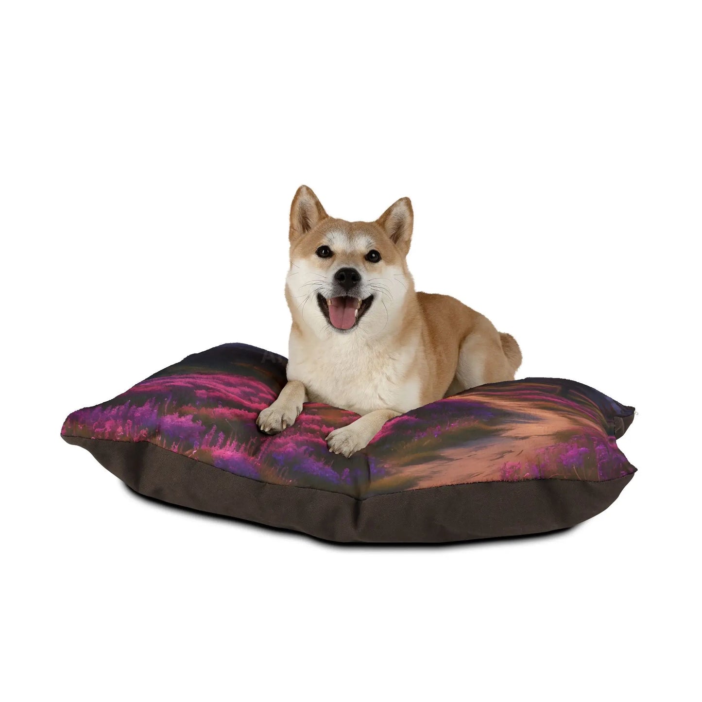 Scenic Mountain Meadow Pet Bed — Purple Wildflower Valley - Pets