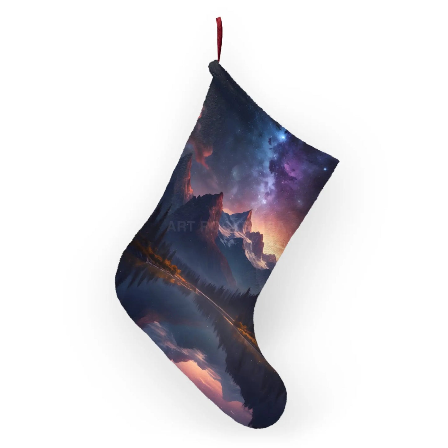 Scenic Mountain Night Christmas Stocking - One size - Home Decor