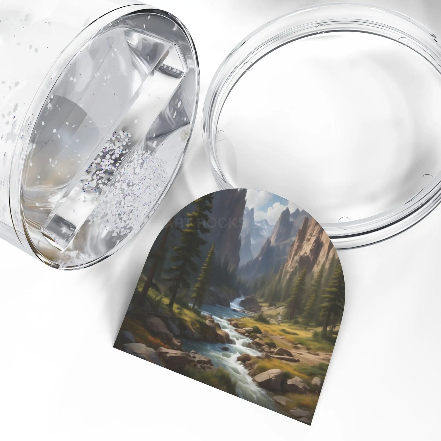 Scenic Mountain River Snow Globe — Winter Valley Decorative Keepsake - 3.5’’ × 3.4’’ - Home Decor