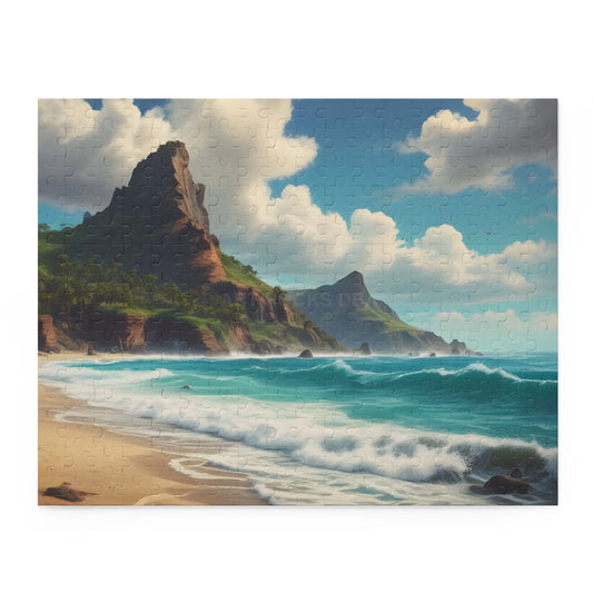 Seaside Cliff Beach Jigsaw Puzzle — (120/252/500 pieces) - 14’’ × 11’’ (252 pcs) - Puzzle
