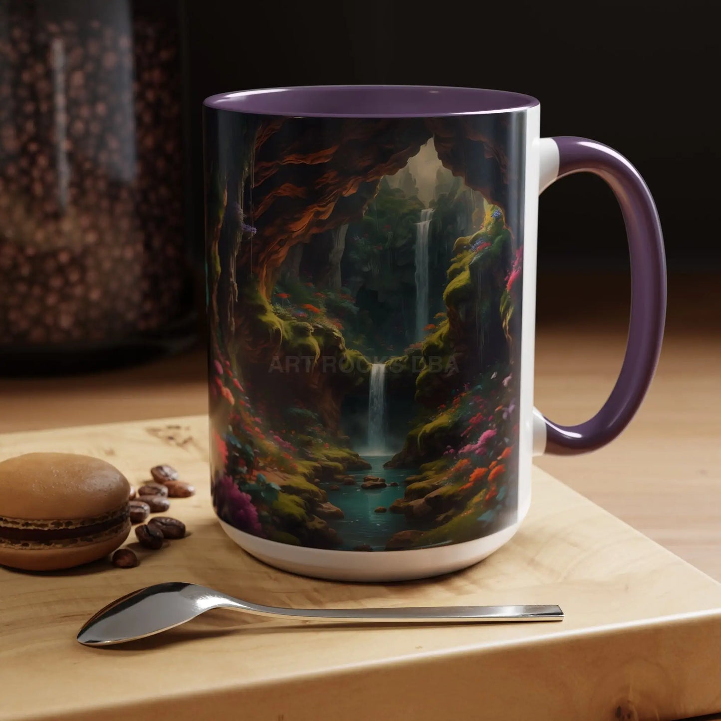 Secret Underground Waterfall Coffee Mug — Fantasy Forest Accent Mug (11/15 oz) - Mug