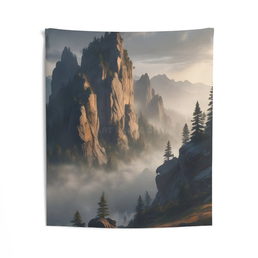 Serene Mountain Landscape Tapestry Boho Home Decor Nature Wall Art Cozy Living Space Accent Gift for Nature Lovers