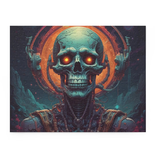 Skull Mystic Jigsaw Puzzle — Neon Skeletal Art (120/252/500 pcs) - 14’’ × 11’’ (252 pcs) - Puzzle