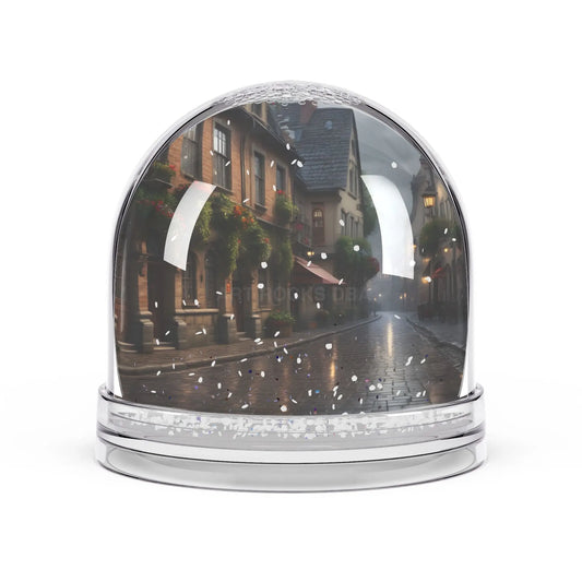 Snow Globe — Vintage Cobblestone Street Decorative Snowglobe - 3.5’’ × 3.4’’ - Home Decor