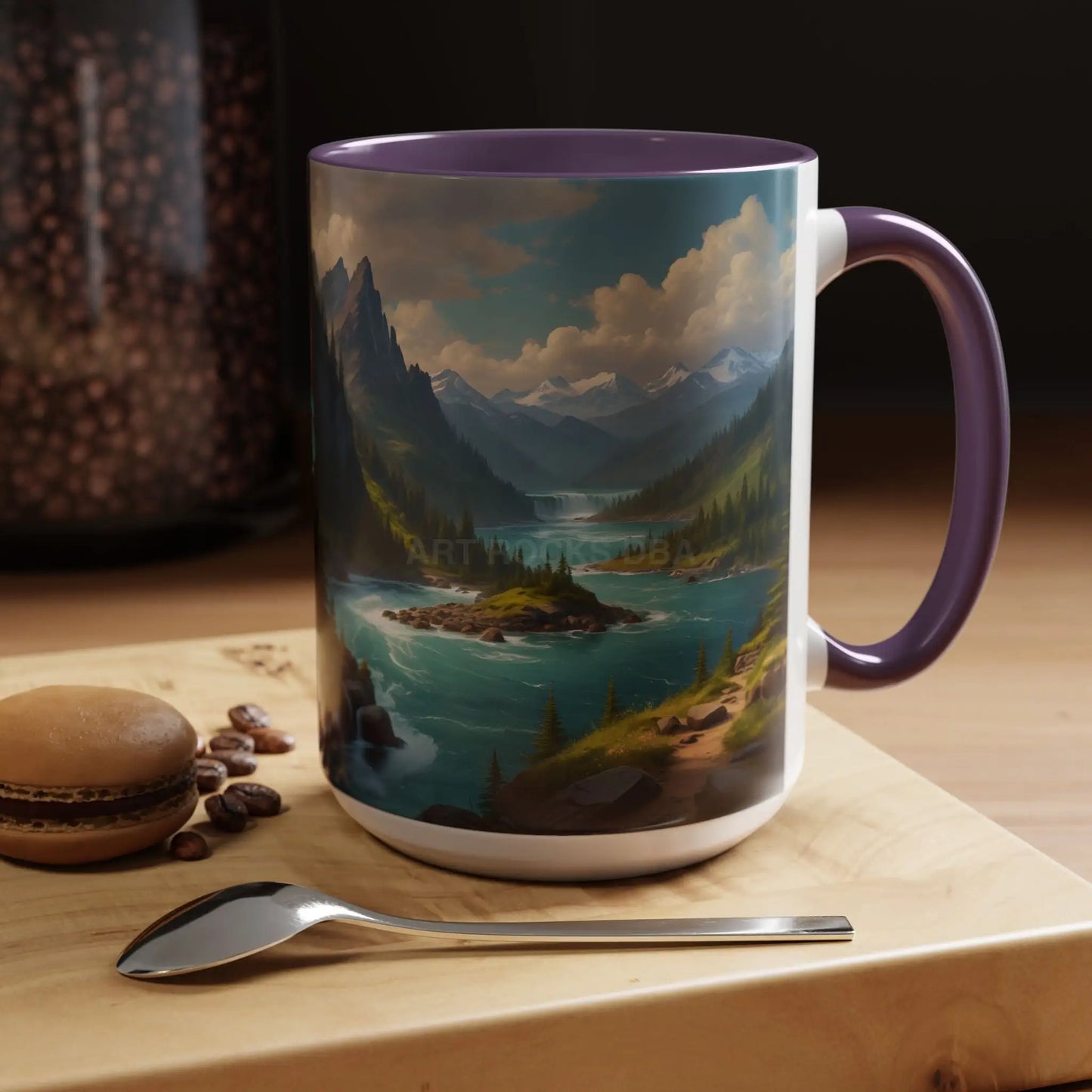 Snow Melt Mountain River Accent Coffee Mug — Nature Landscape 11/15oz - Mug