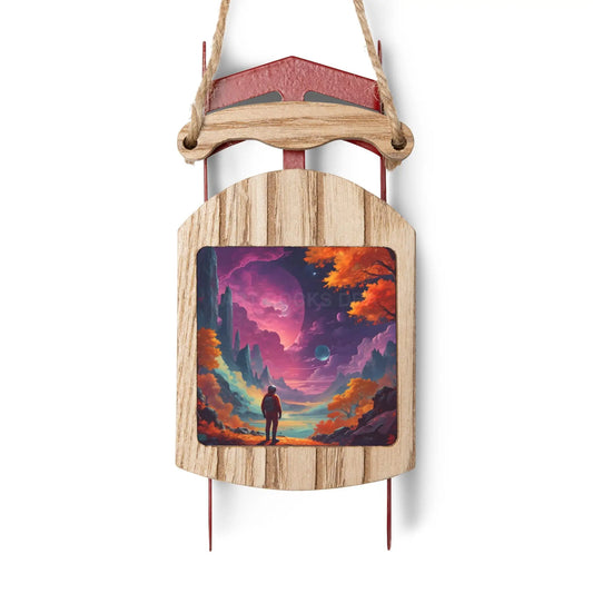 Space Dream Sled Ornament - 2.1’’ × 4.6’’ / 1 pc - Home Decor