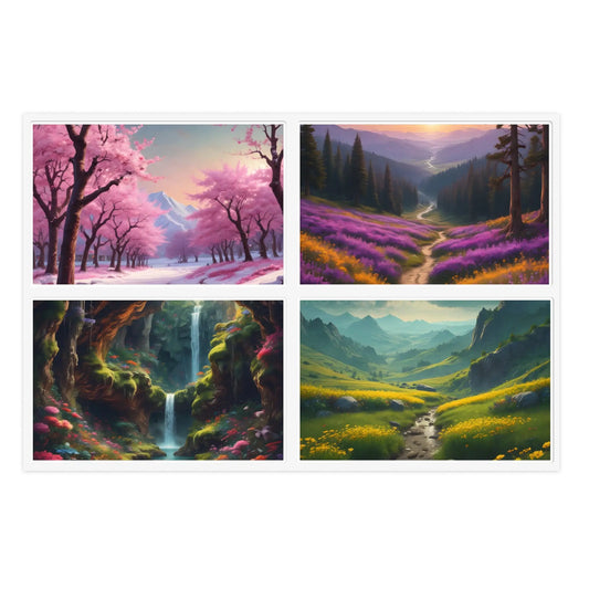 Spring Nature Sticker Sheets - Aesthetic Floral Art Nature Decor Scrapbooking Gift Wrapping DIY Projects - 6’’ × 4’’