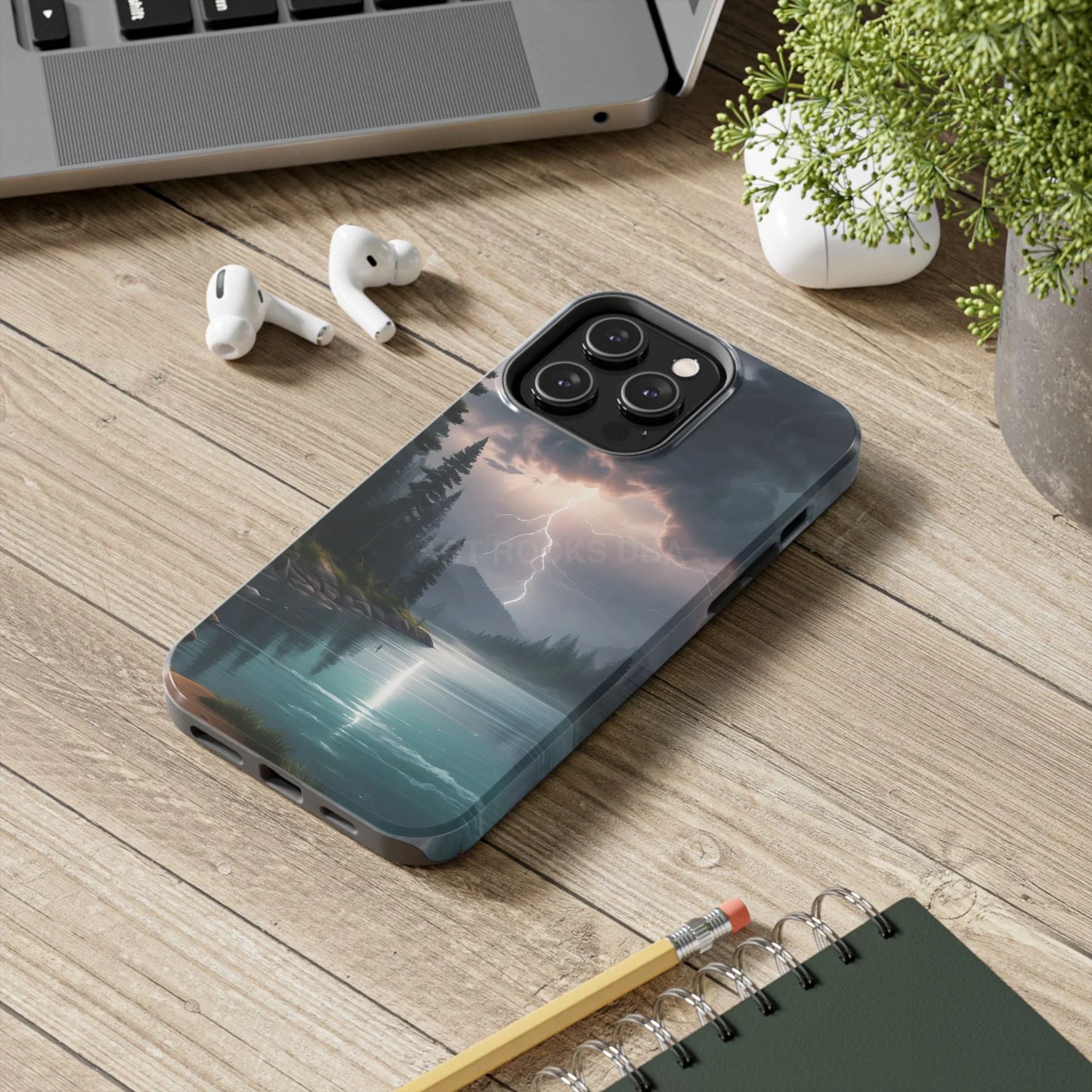 Stormy Lake Tough Phone Cases for Adventurers Protective Phone Cover Outdoor Enthusiast Gift Stylish Cases for Nature