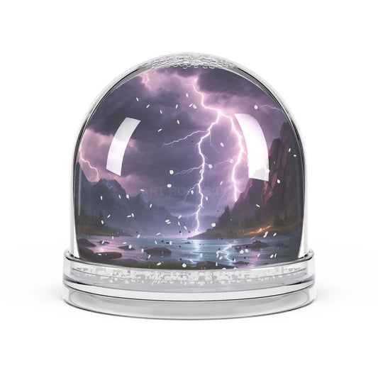 Stormy Night Snow Globe – Purple Lightning Scenic Keepsake - 3.5’’ × 3.4’’ - Home Decor