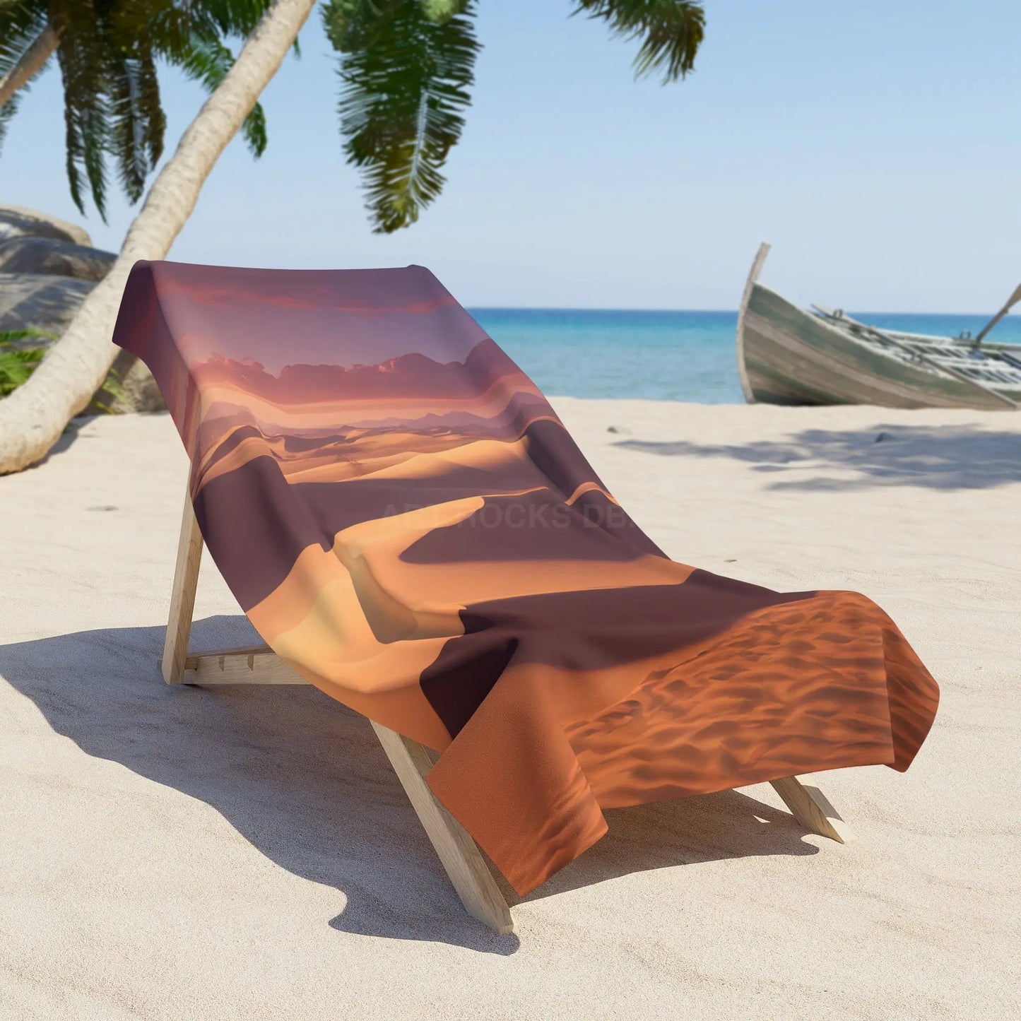 Sunset Dunes Beach Towel — Desert Sunset Landscape Print - Home Decor