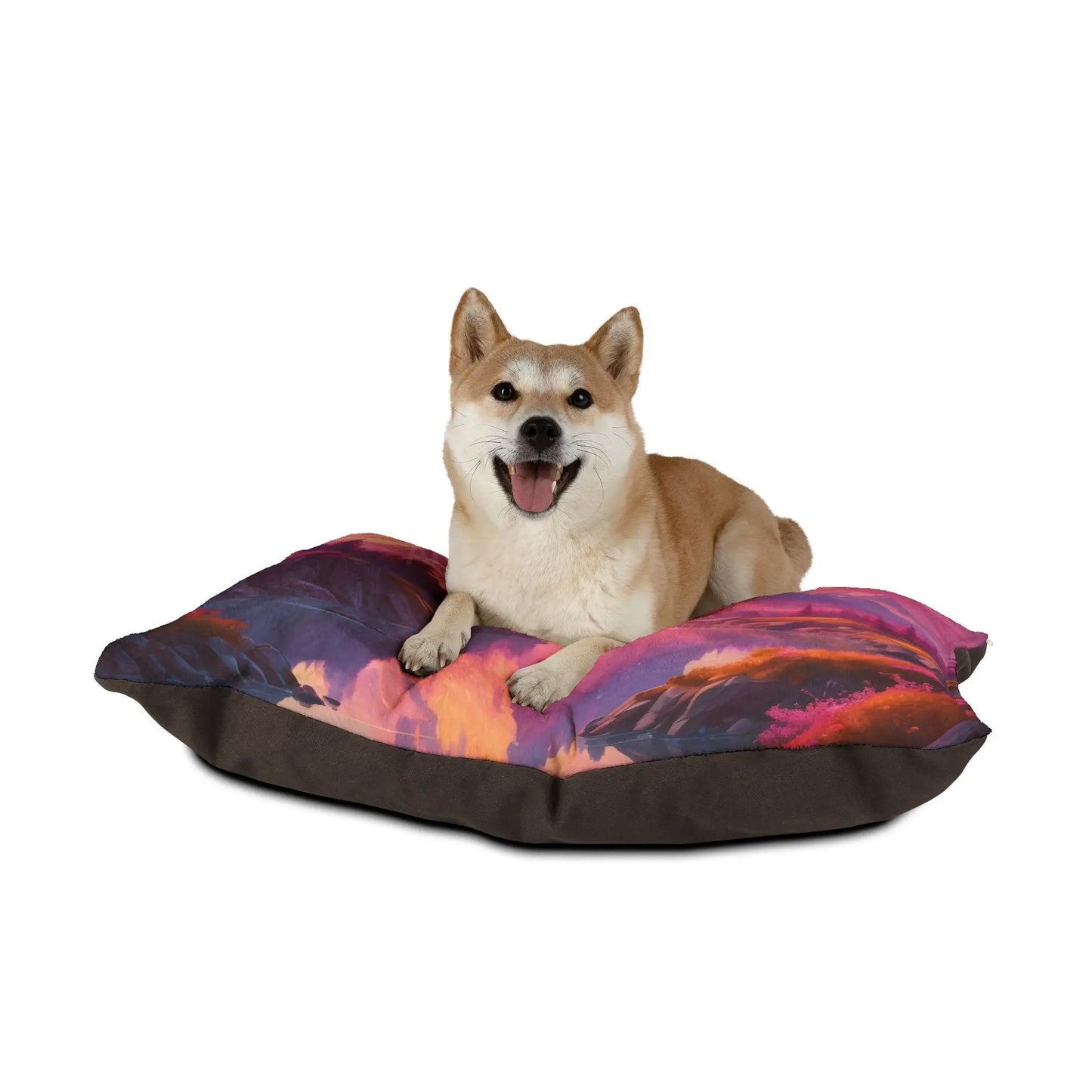 Sunset Mountain Landscape Pet Bed — Cozy Scenic Dog & Cat Pillow - Pets