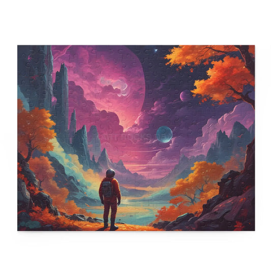 Surreal Space Explorer Jigsaw Puzzle —(120/252/500 pcs) - 14’’ × 11’’ (252 pcs) - Puzzle