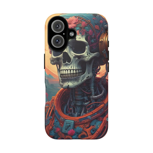 Tough Cases: Artistic Skull Phone Case Unique Design Cover Gothic Aesthetic Gift for Halloween Trendy Accessories