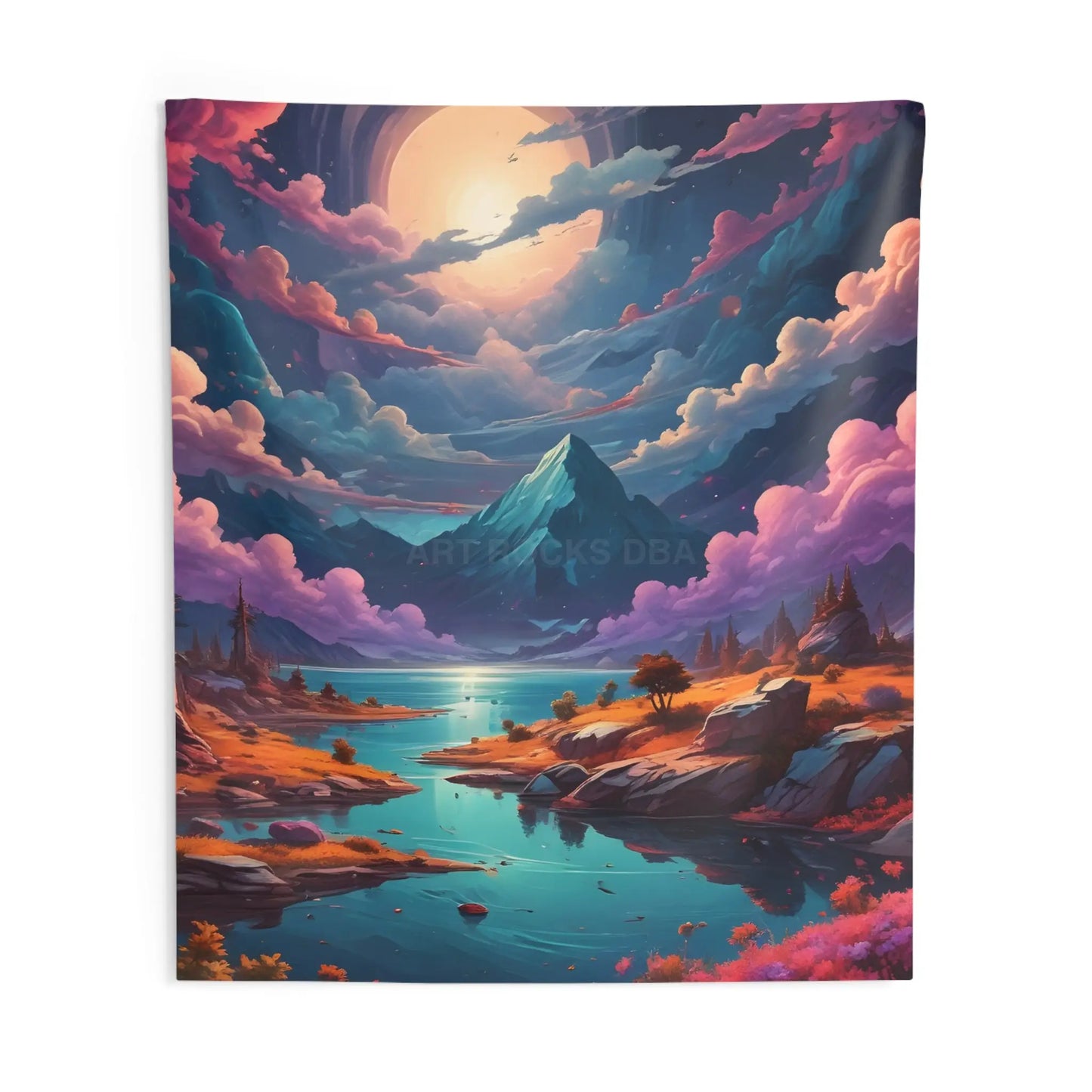 Trippy Landscape Wall Tapestry Bohemian Home Decor Nature Wall Art Cozy Living Room Decor Celestial Tapestry
