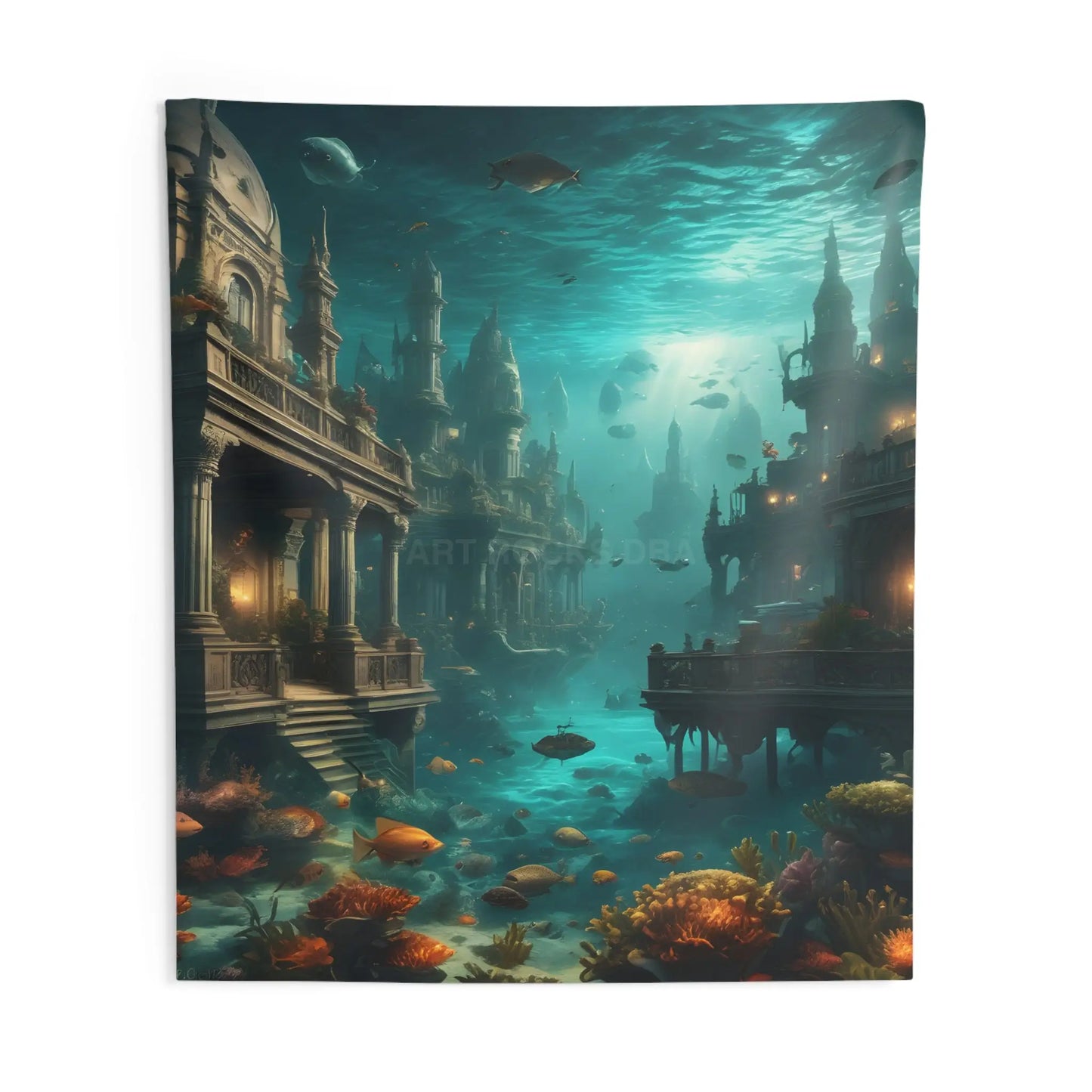 Underwater Fantasy Wall Tapestry Boho Home Decor Ocean-Themed Art Living Room Accent Unique Gift for Marine Life Lovers