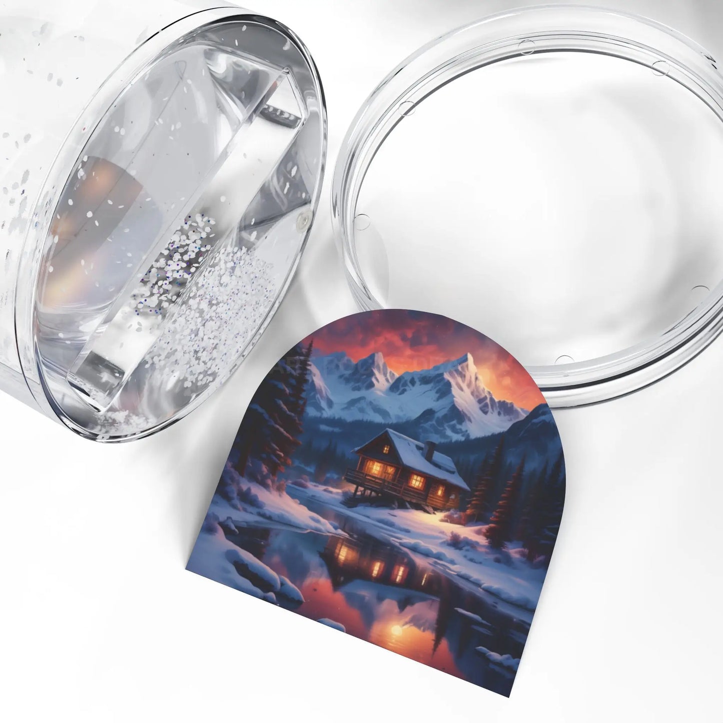 Winter Cabin Snow Globe – Cozy Mountain Holiday Décor - 3.5’’ × 3.4’’ - Home Decor
