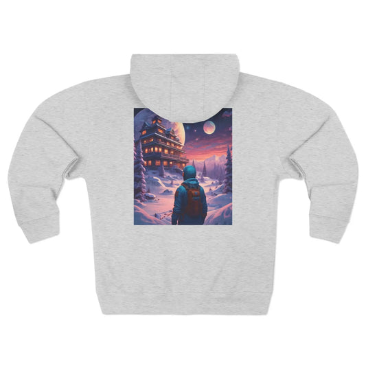 Winter Retro Futuristic Zip-Up Hoodie - XS / Heather Grey - Hoodie