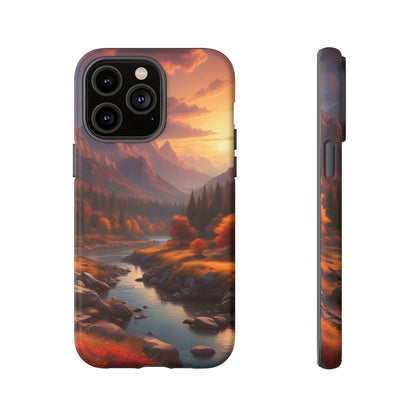 Autumn Mountain Sunset Phone Case, Nature Lover Gift, Tough Phone Cover, Outdoor Adventure Accessory, Landscape Art Case