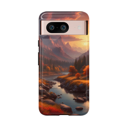 Autumn Mountain Sunset Phone Case, Nature Lover Gift, Tough Phone Cover, Outdoor Adventure Accessory, Landscape Art Case