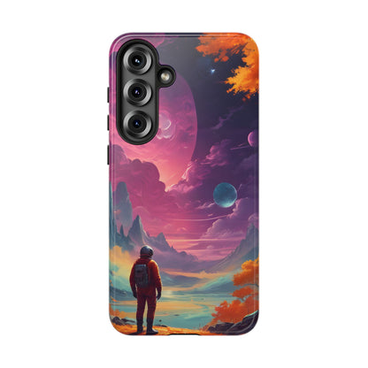 Psychedelic Astronaut Phone Case, Galaxy Space Theme, Tough Cases for Men & Women, Unique Gifts for Tech Lovers, Stylish Accessories, Cosmic Decor