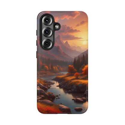 Autumn Mountain Sunset Phone Case, Nature Lover Gift, Tough Phone Cover, Outdoor Adventure Accessory, Landscape Art Case