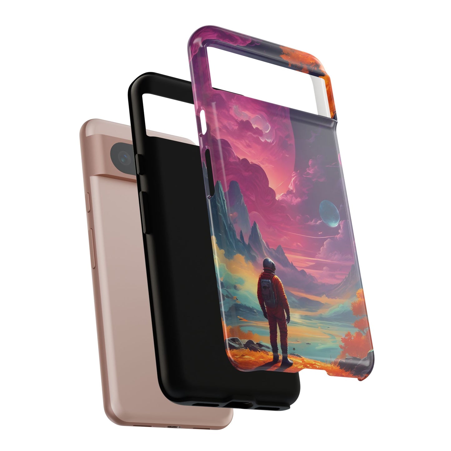 Carcasa para teléfono de astronauta psicodélico, tema espacial galaxia, fundas resistentes para hombres y mujeres, regalos únicos para amantes de la tecnología, accesorios elegantes, decoración cósmica.